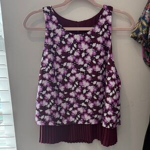 Banana Republic Floral Purple Sleeveless Top